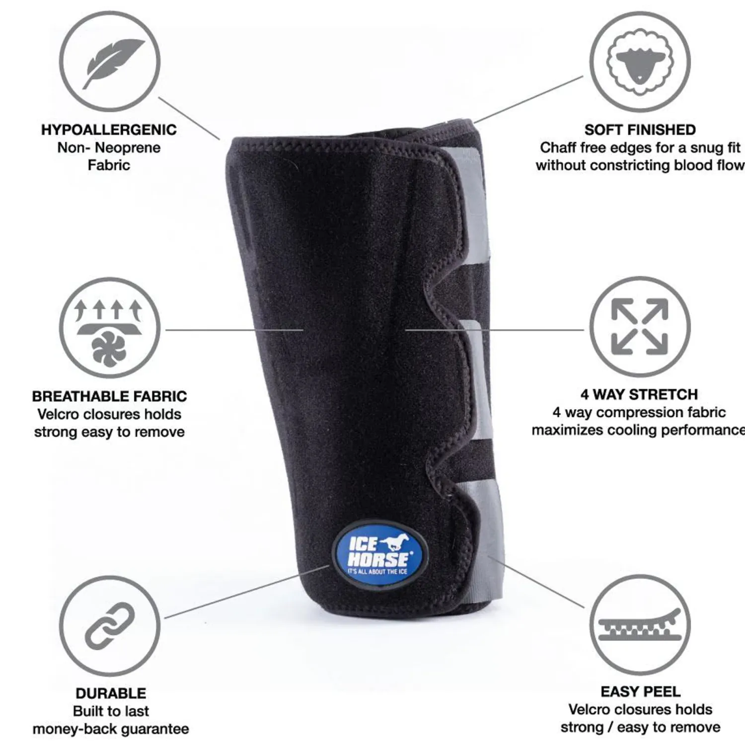 Hot MACKINNON Ice Horse® Pony Hock Wrap Black