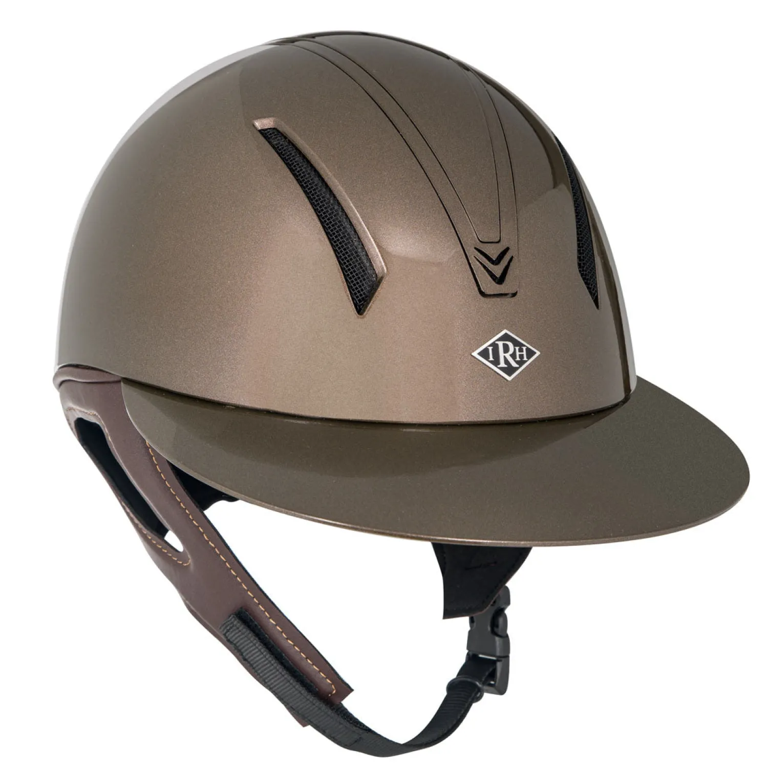 Online INT RIDING HELMET IRH® F1 Wide Brim Helmet with Metallic Finish Brown Metallic/Brown Metallic