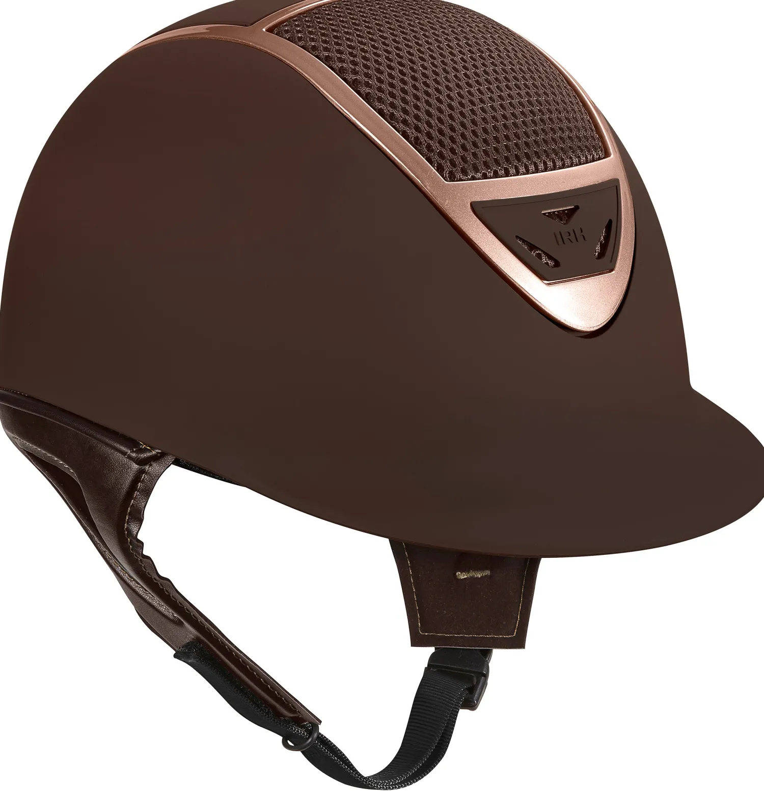 New INT RIDING HELMET IRH® IR4G XLT Matte Brown Finish & Rose Gold Frame Helmet