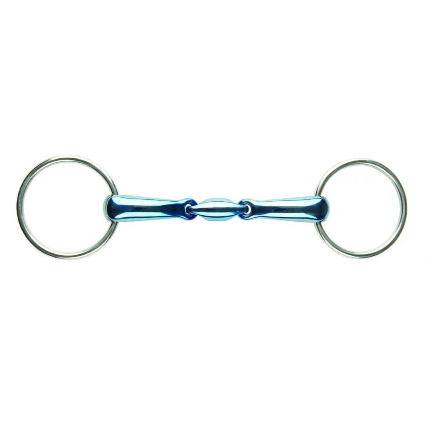 Online WEATHERBEETA JP by Korsteel® Blue Steel Oval Link Double-Jointed Loose Ring Bit Blue/Silver