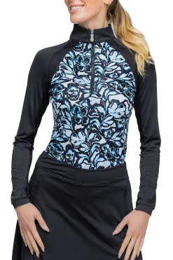 Clearance KASTEL DENMARK Ladies’ Dominique Raglan Long Sleeve Shirt Blue Floral