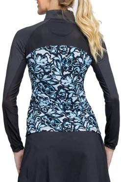 Clearance KASTEL DENMARK Ladies’ Dominique Raglan Long Sleeve Shirt Blue Floral