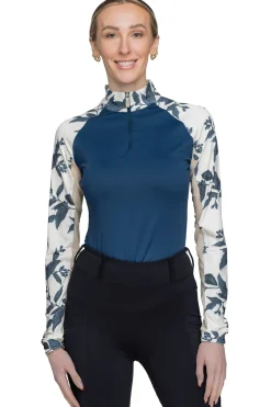 Online KASTEL DENMARK Ladies’ Michonne Long Sleeve Shirt Indigo Lithograph Leaf
