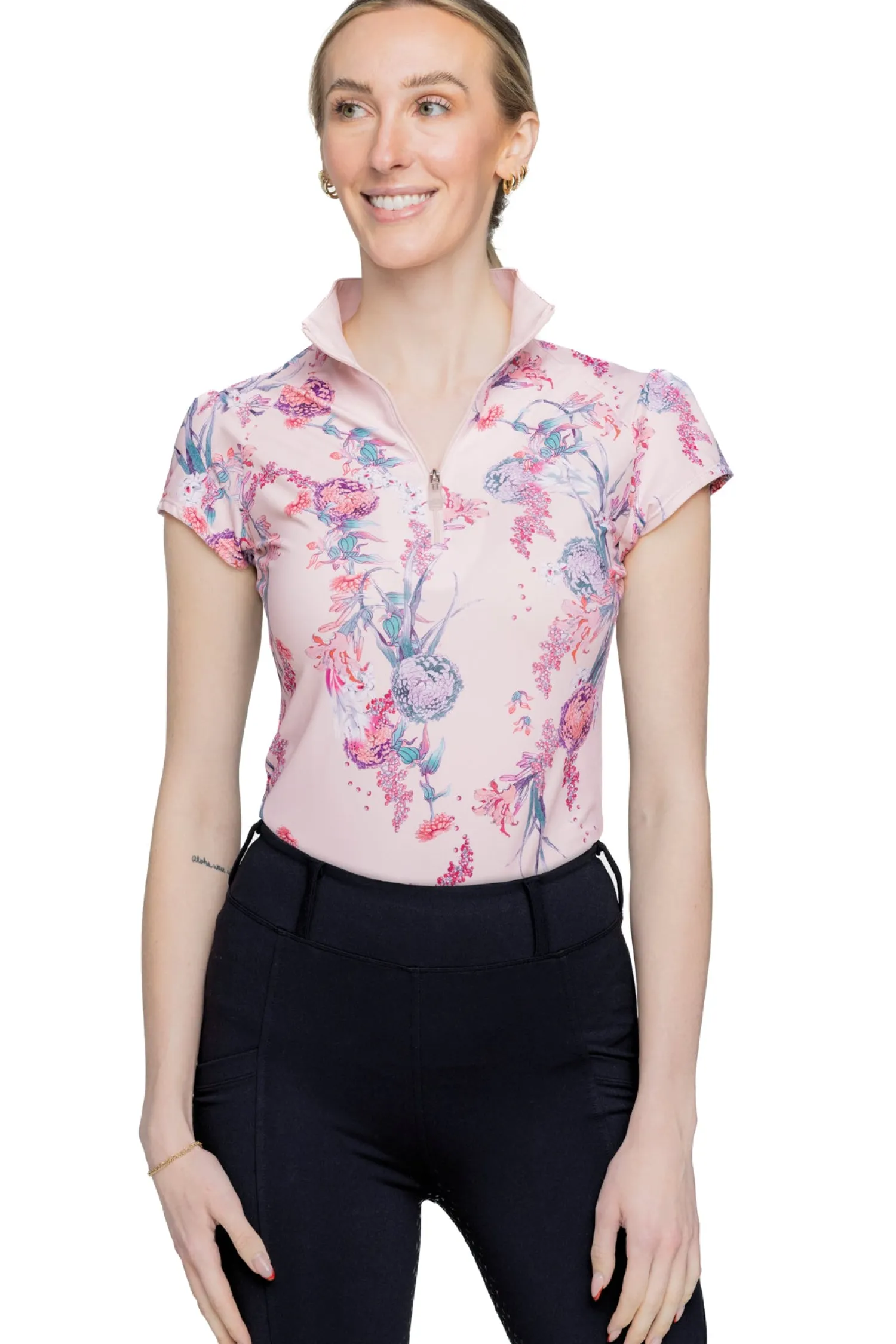 Clearance KASTEL DENMARK Ladies’ Polly Short-Sleeve Shirt Pink Tea Garden