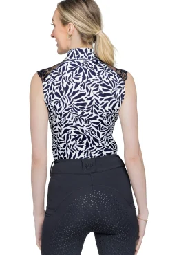 New KASTEL DENMARK Ladies’ Rue Sleeveless Shirt Black/White Climbing Vine