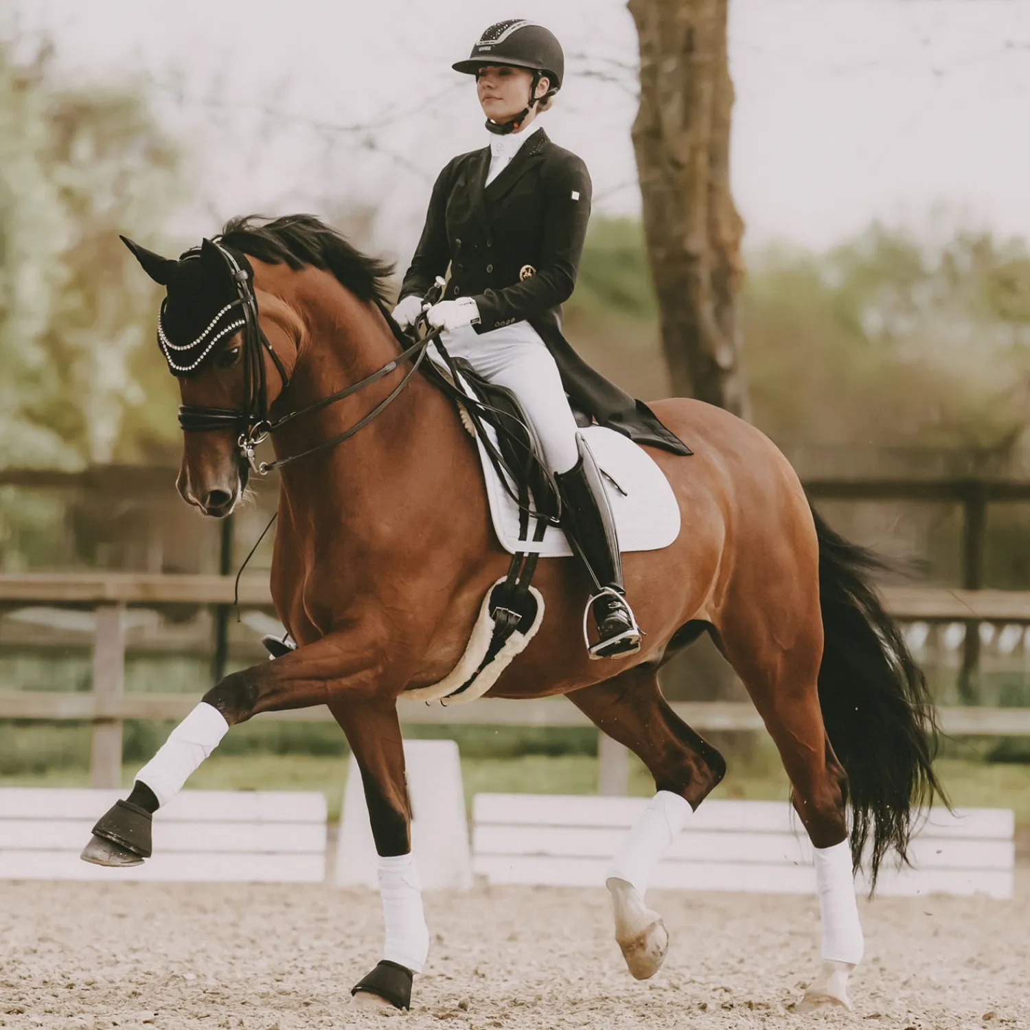 Outlet KENTUCKY HORSEWEAR Wellington Big Stone & Pearl Fly Veil