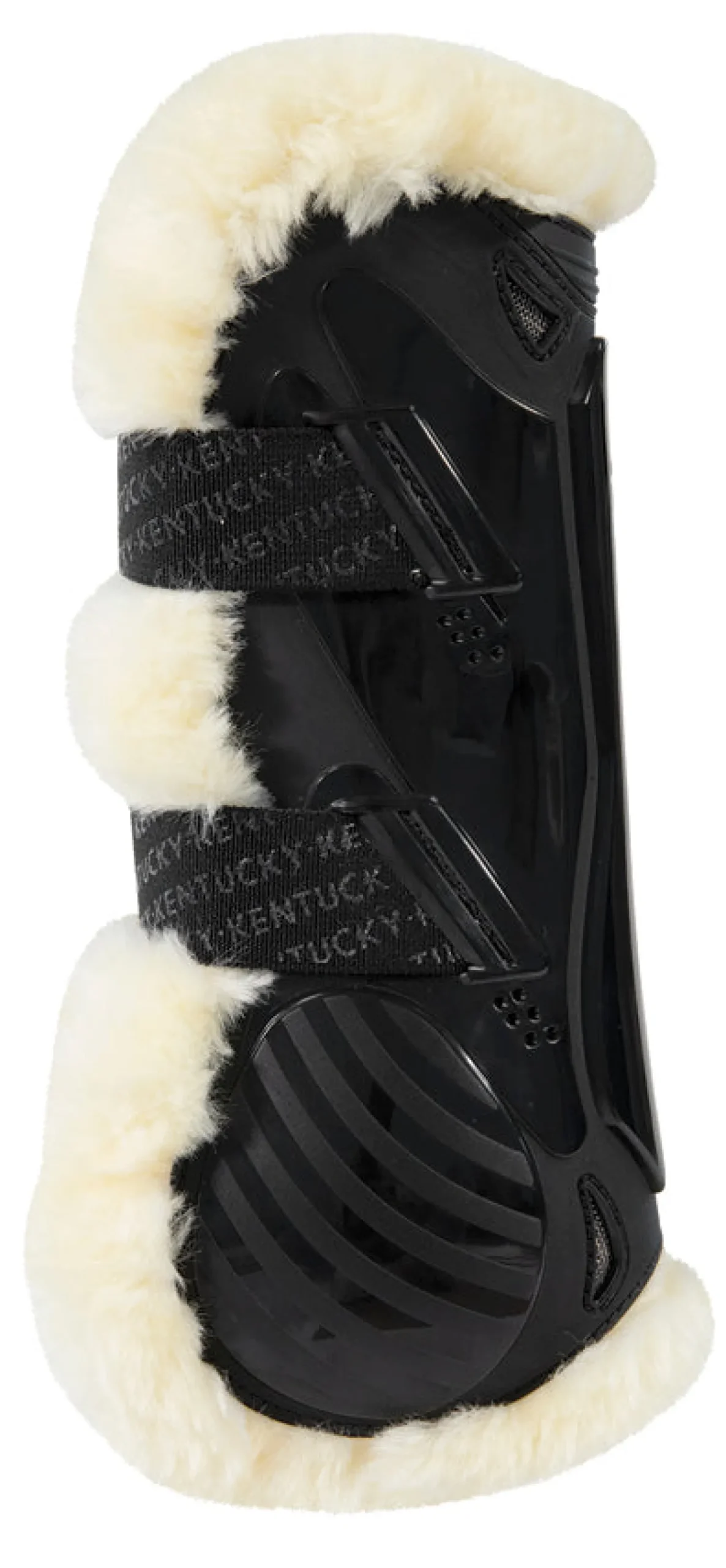 KENTUCKY HORSEWEAR Vegan Sheepskin Elastic Tendon Boots with Bamboo Black