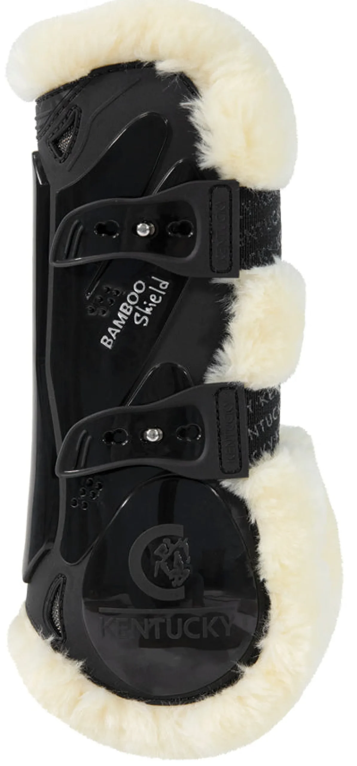 KENTUCKY HORSEWEAR Vegan Sheepskin Elastic Tendon Boots with Bamboo Black