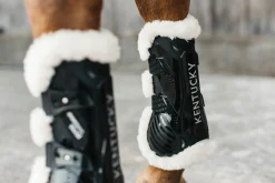 KENTUCKY HORSEWEAR Vegan Sheepskin Elastic Tendon Boots with Bamboo Black