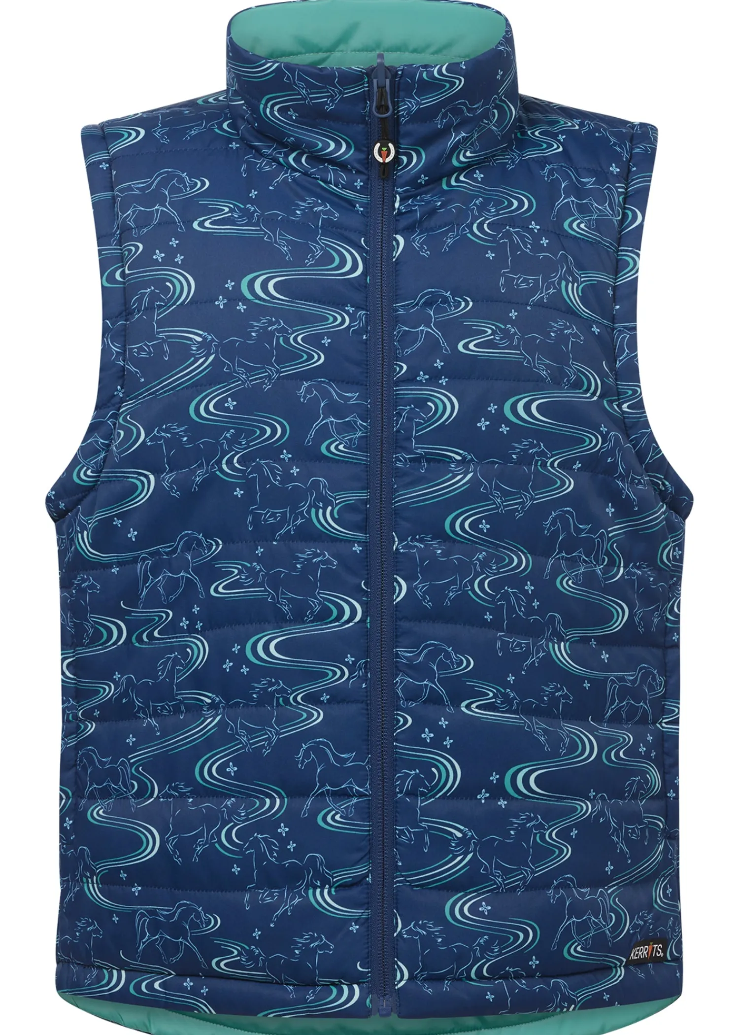 Online KERRITS ® Kids' Ride The Wind Reversible Quilted Vest Lapis/Aqualuxe