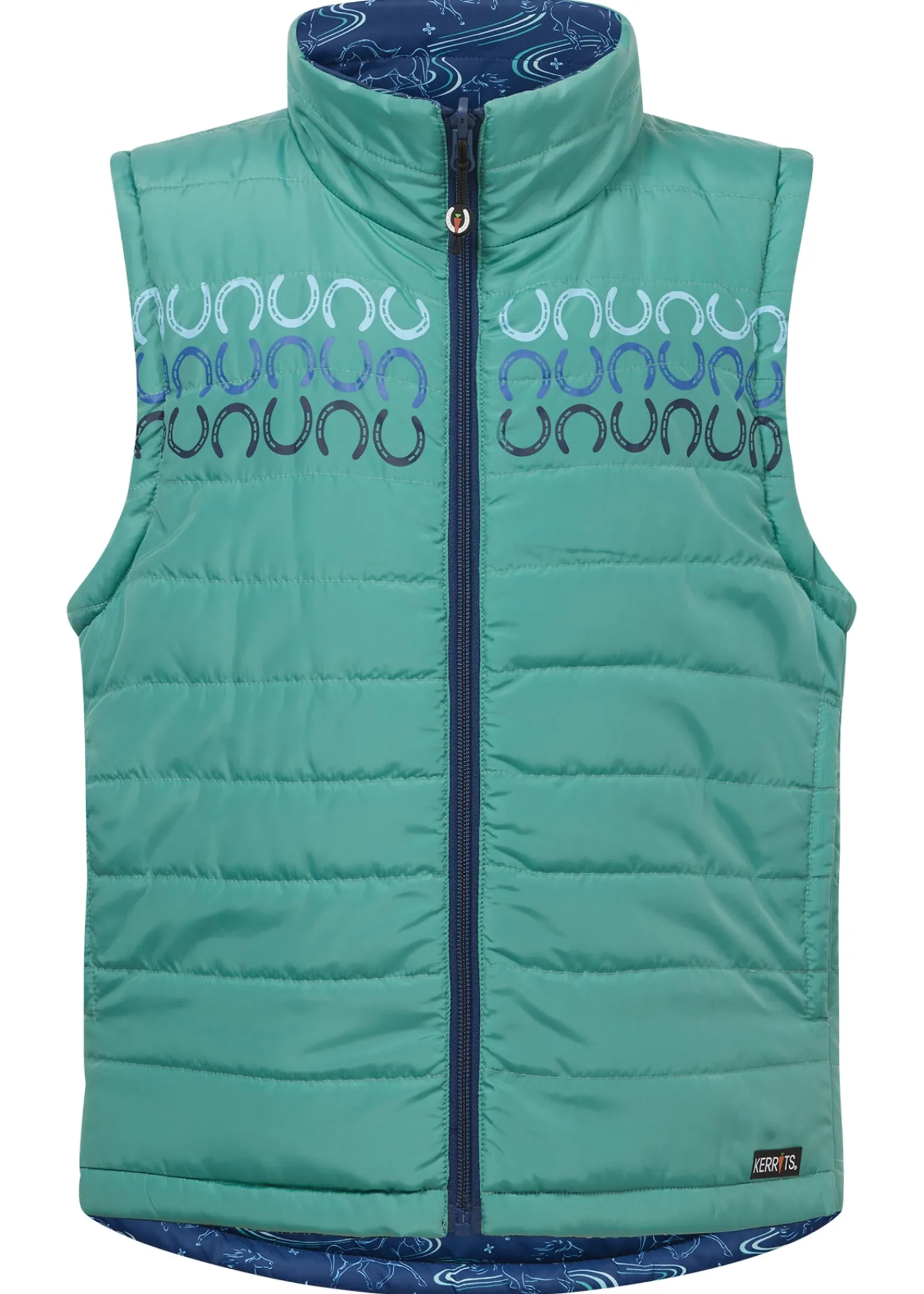 Online KERRITS ® Kids' Ride The Wind Reversible Quilted Vest Lapis/Aqualuxe