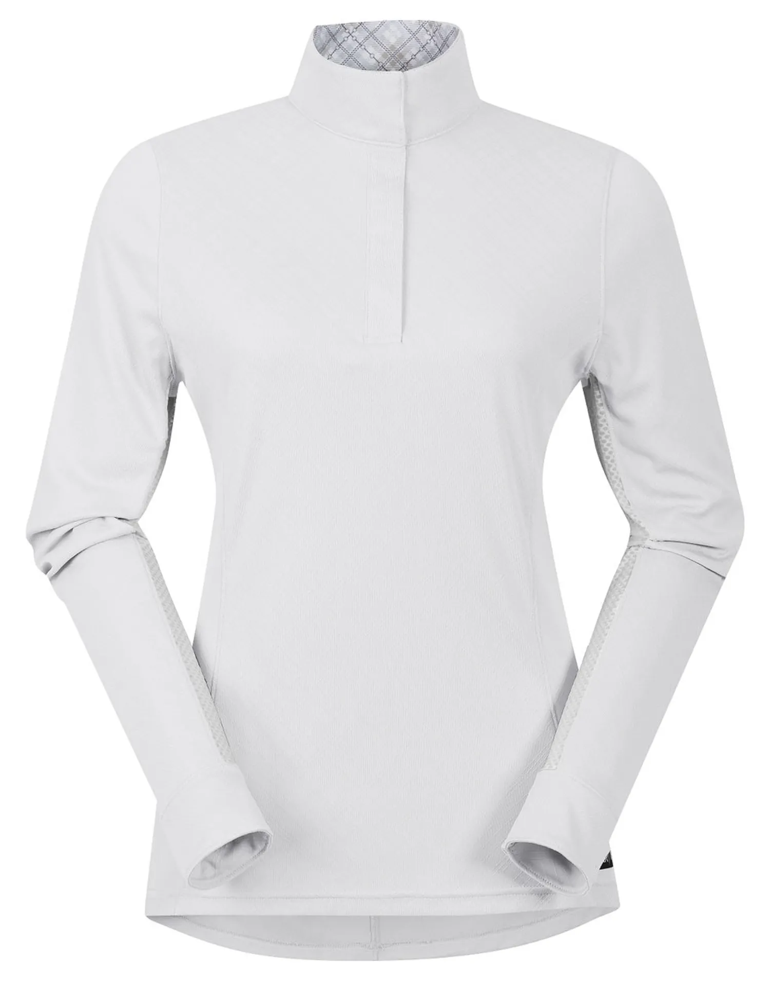 Outlet KERRITS ® Ladies’ Petite Encore Long Sleeve Show Shirt White/Lucky Diamond