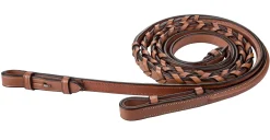JPC EQUESTRIAN Laureate by Henri de Rivel Raised Fancy-Stitched Laced Reins Oakbark