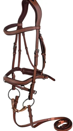 Hot JPC EQUESTRIAN Laureate by Henri de Rivel Anatomic Bridle with Rubber-Lined Reins Oakbark
