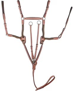 Online JPC EQUESTRIAN Laureate by Henri de Rivel Raised Fancy-Stitched 5-Point Breastplate with Running Attachment Oakbark