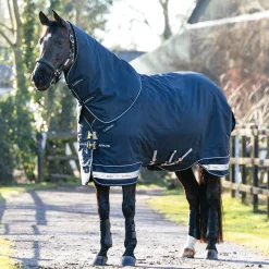 Online HORSE HEALTH TRADE LeMieux® Arika Storm-Tek 200 Gram Turnout Blanket with Leg Straps Navy/White/Navy