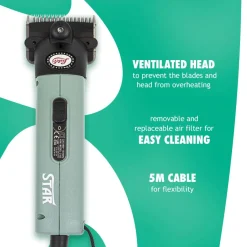 Clearance LISTER SHEARING EQUIPMENT Lister Star Clipper 1-Speed A2F/AC (Fine) Blade Green