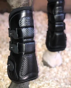 Sale MAJYK EQUIPE ® Estrella Carbon Leather Tendon Boots Black/Carbon