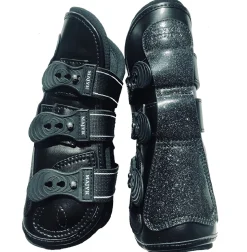 Hot MAJYK EQUIPE ® Estrella Sparkle Leather Tendon Boots Black/Sparkle