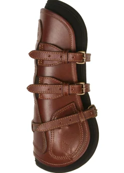 Outlet MAJYK EQUIPE ® Leather Jump Boot with Removable Impact Liners (Buckle Closure) - Pony/Cob Havana Brown