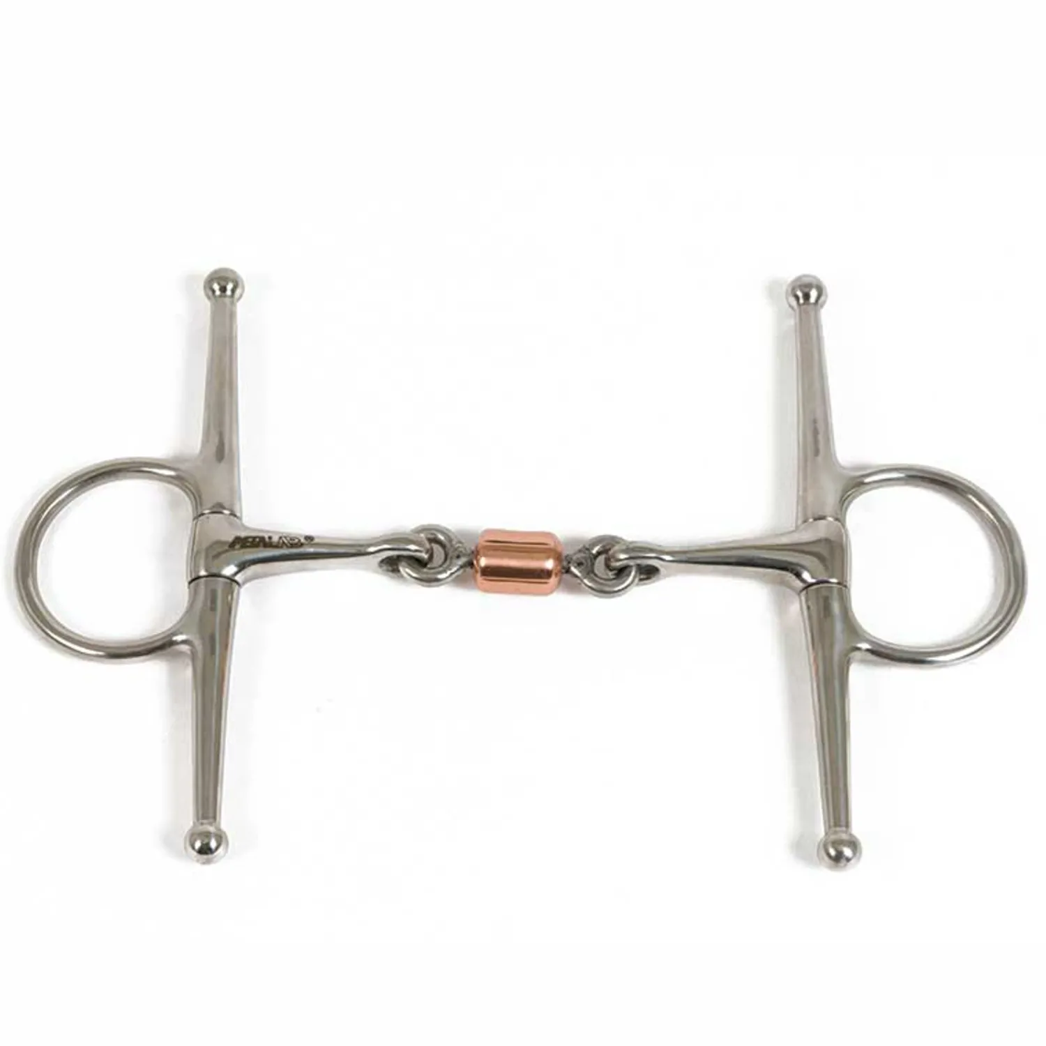 New PARTRADE Metalab Double-Jointed with Copper Roller Link Full Cheek Snaffle Bit Stainless Steel