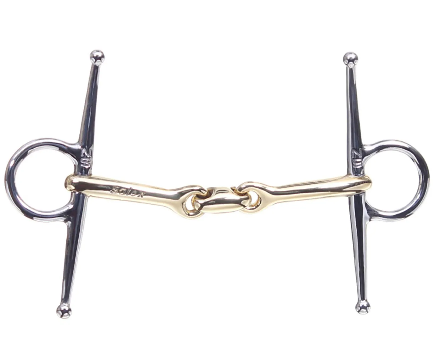 New METLAR/NEUE SCHULE Neue Schule Pony Tranz Angled Lozenge Full Cheek Bit - 10 mm mouth Gold