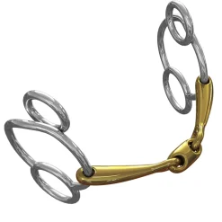 Hot METLAR/NEUE SCHULE Neue Schule Pony Tranz Angled Lozenge Universal Bit - 10 mm mouth Gold