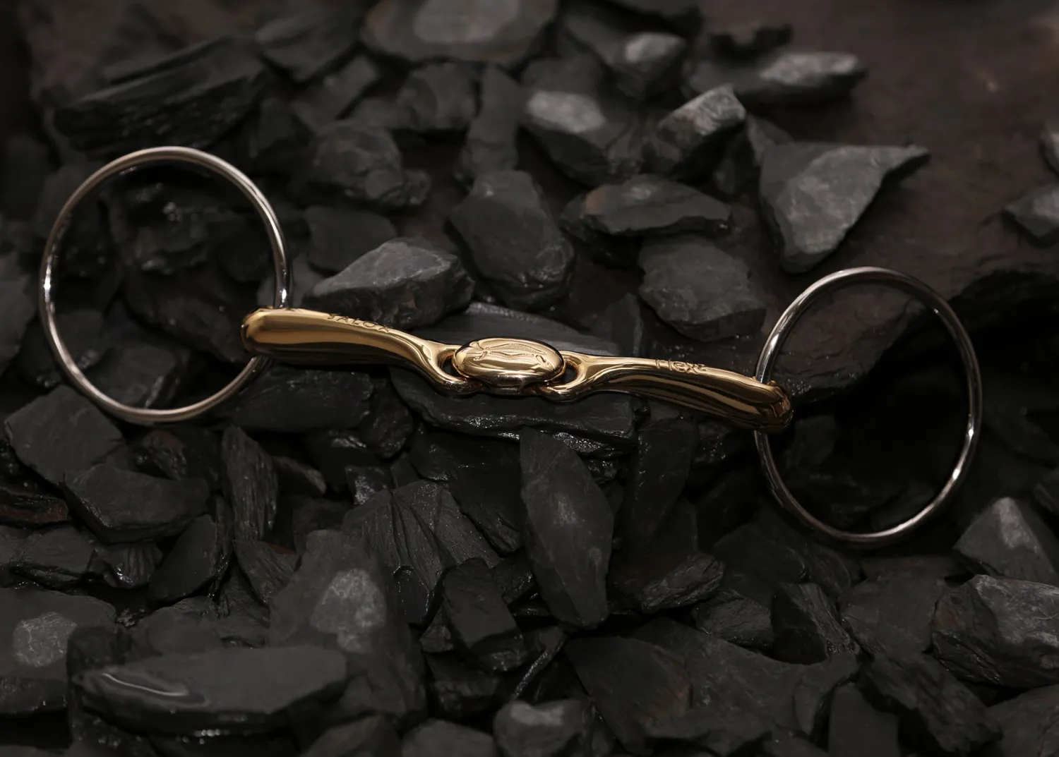 Outlet METLAR/NEUE SCHULE Neue Schule Turtle Top™ Flex™ Loose Ring Snaffle Bit (16mm) Salox Gold