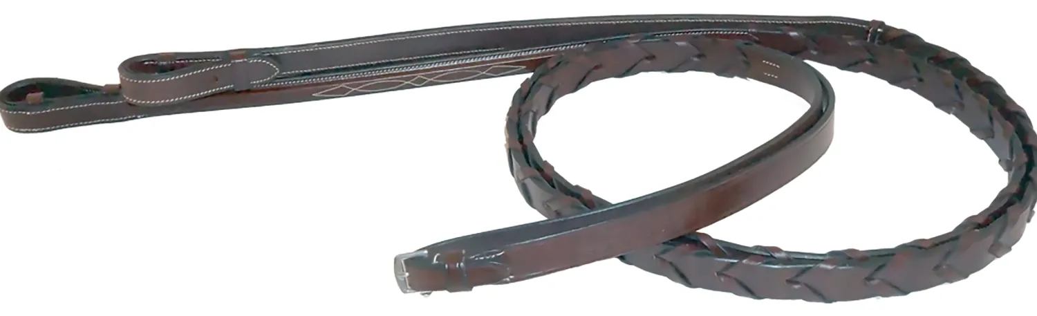 Discount NUNN FINER PRODUCTS Nunn Finer® Bella Donna Round Raised Laced Reins Havana