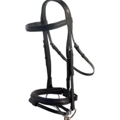 OTTO SCHUMACHER Cut-Back Crown Snaffle Bridle Black/Black/Silver