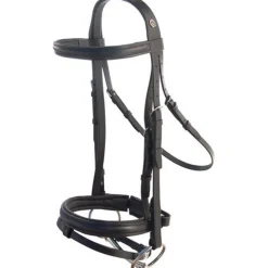 OTTO SCHUMACHER Cut-Back Crown Snaffle Bridle Black/Black/Silver