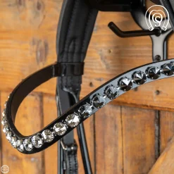 New OTTO SCHUMACHER München Weymouth Bridle Black Patent/White