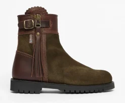 Hot PENELOPE CHILVERS Ladies’ Inclement Cropped Tassel Boots Seaweed/Conker