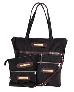 Discount PERRIS LEATHER Perri’s® Champion Crossbody Bag with Leather Accents and Nameplate Black