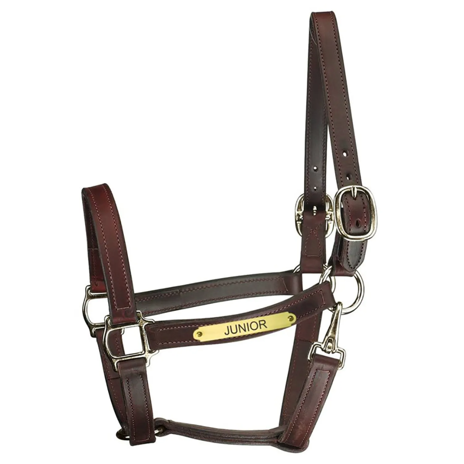 New PERRIS LEATHER Perri’s® Track Style Leather Turnout Halter with Snap Throat and Nameplate