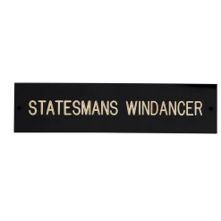 Outlet CRW Rectangular Black & Brass Stall Plate - 3 lines Black/Brass