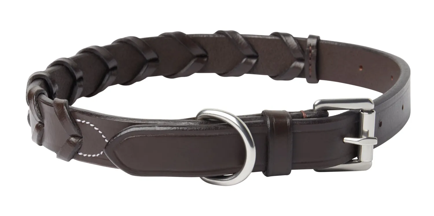 Online PUSHKAR INTL Rider’s International™ Laced Rein Dog Collar Brown
