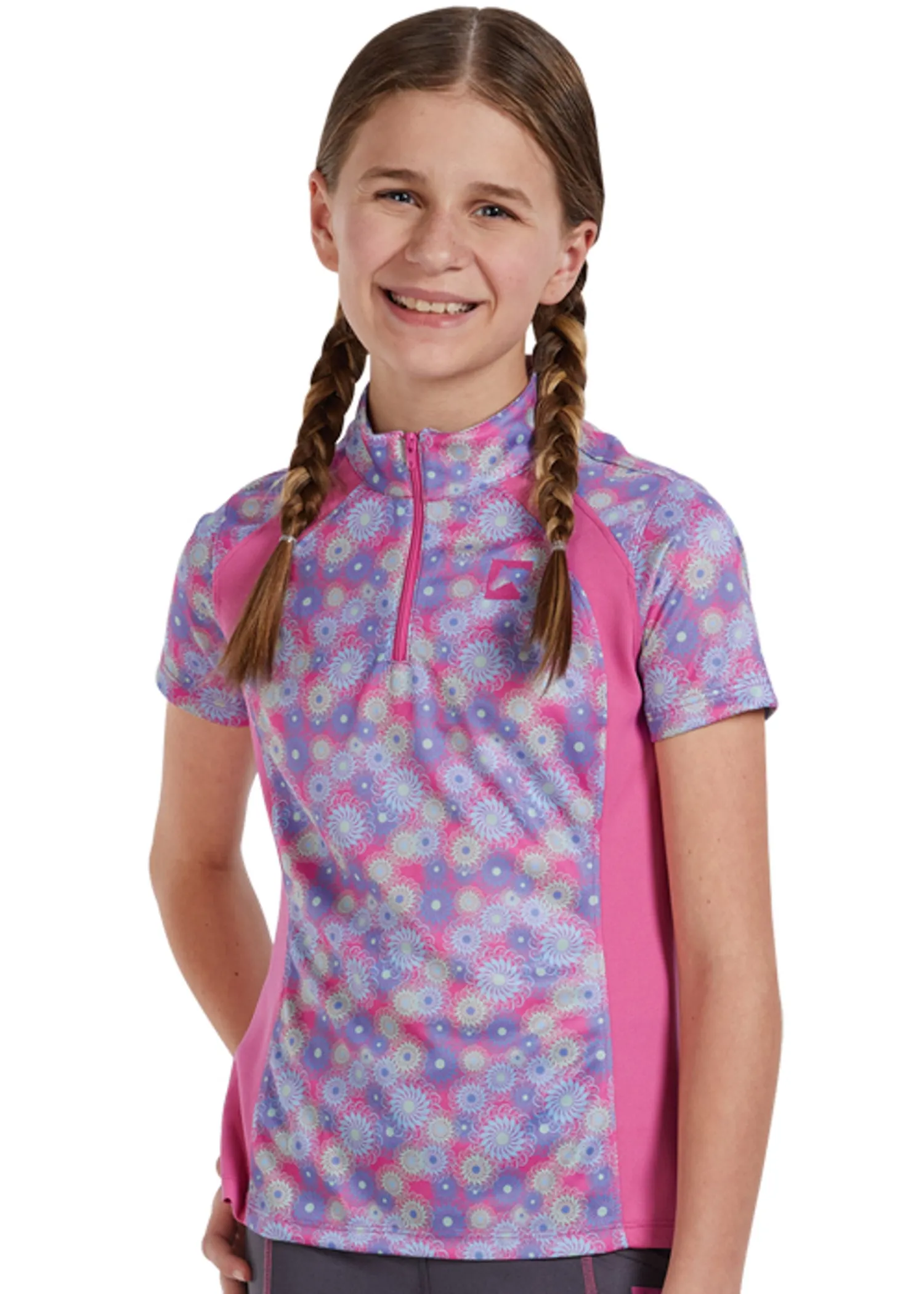 Clearance KIRSCH Riding Sport™ Kids’ Airflow Quarter-Zip Print Short Sleeve Shirt