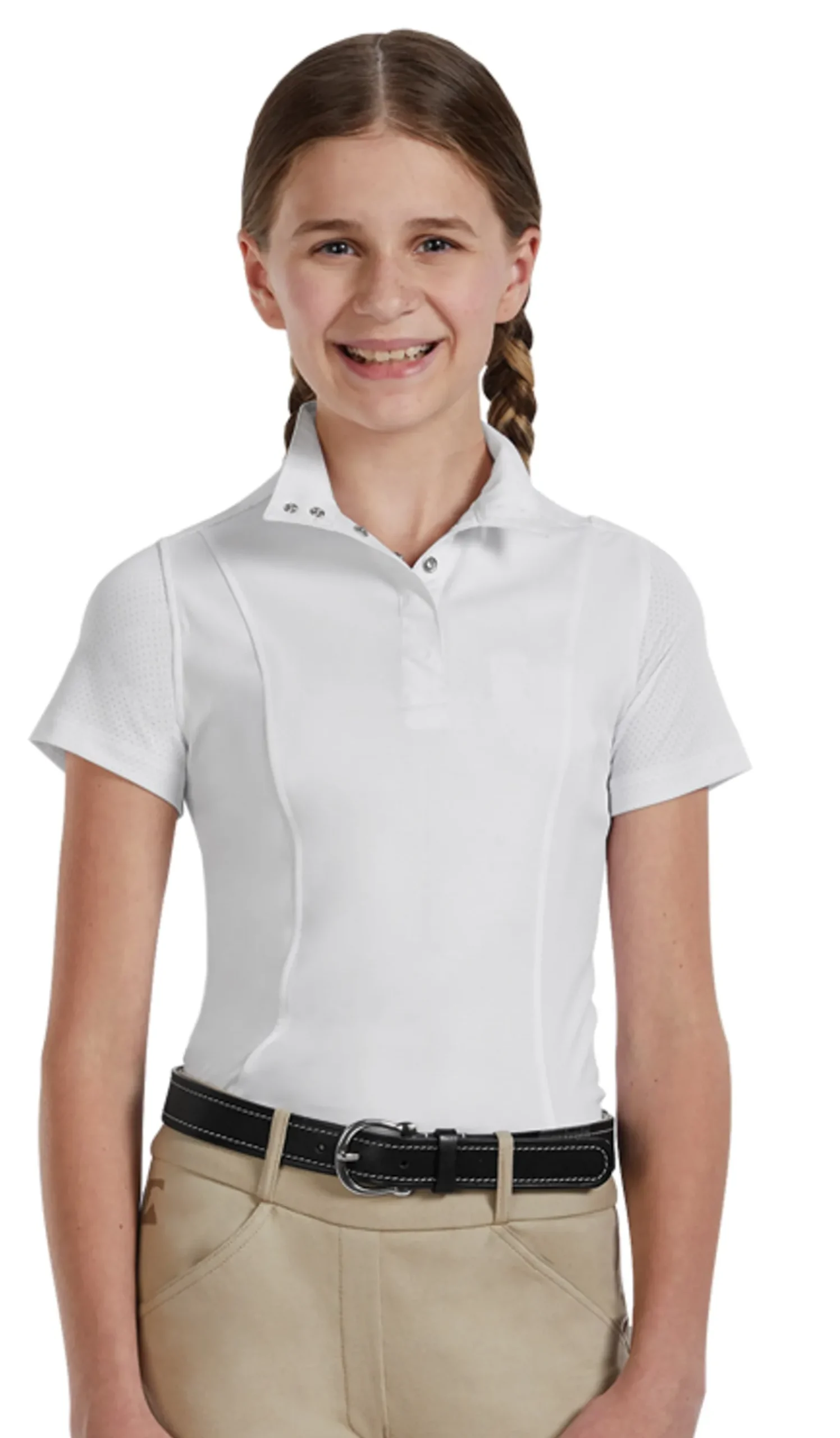 Outlet KIRSCH Riding Sport™ Kids’ Essential Short-Sleeve Show Shirt White