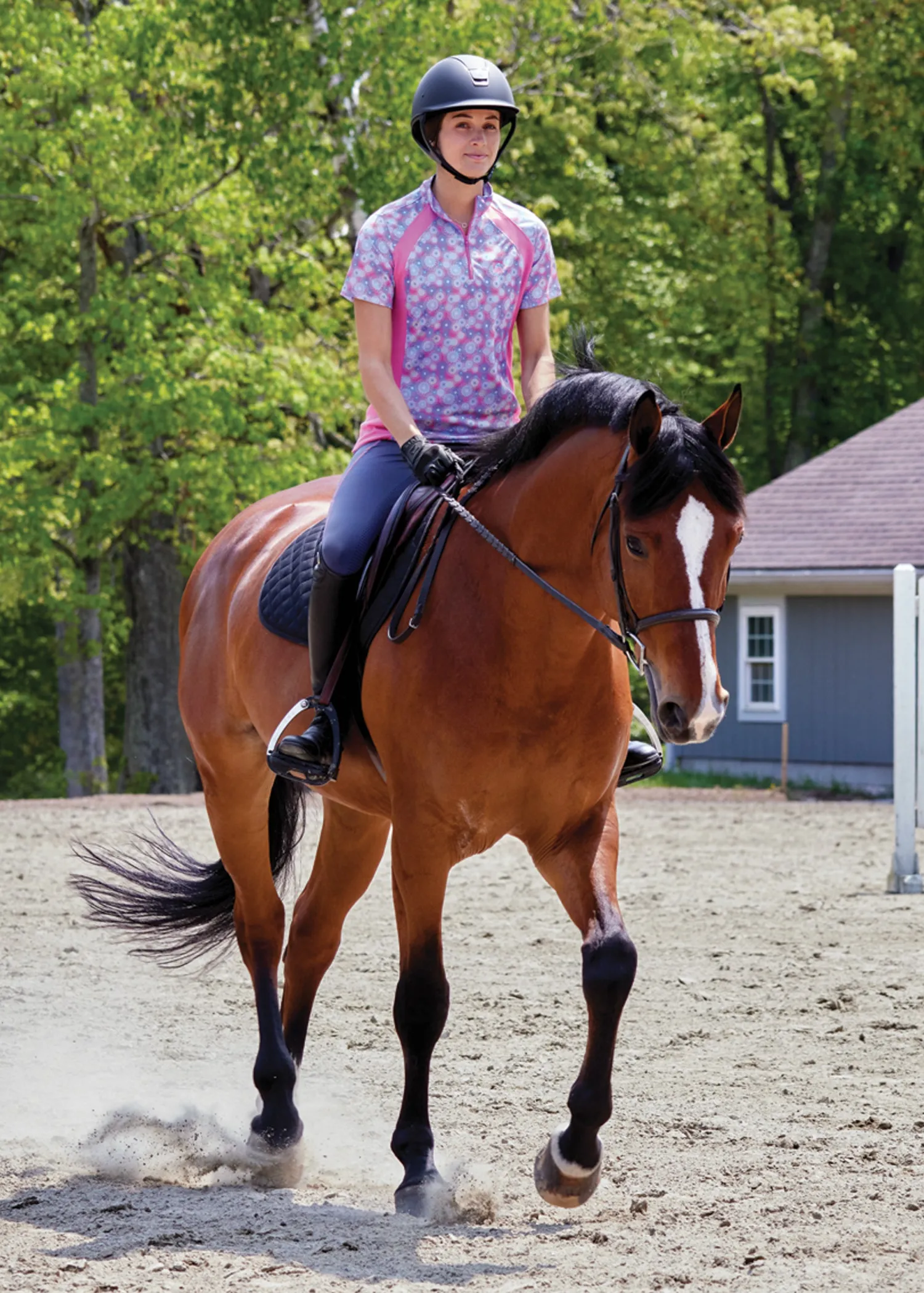 Sale KIRSCH Riding Sport™ Ladies’ Airflow Quarter-Zip Print Short Sleeve Shirt