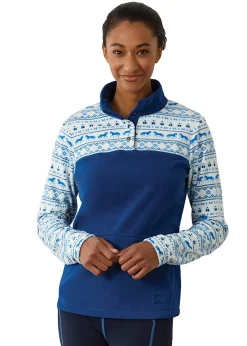 Best KIRSCH Riding Sport™ Ladies’ Freemont Print Fleece Navy Peony
