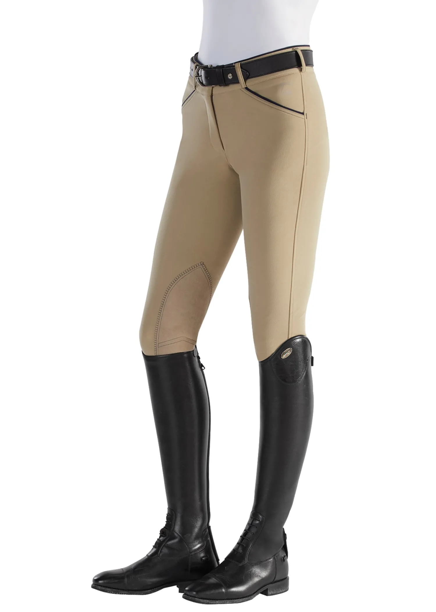 Sale SUPERHOUSE Riding Sport™ Ladies’ Synchrony Knee-Patch Breech Tan/Navy