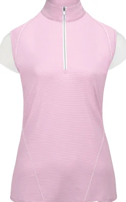 Discount RJ CLASSICS R.J. Classics Ladies’ Hallie Sleeveless Quarter-Zip Training Shirt Pink Lemonade Stripe