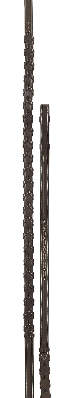 Sale SCHOCKEMOEHLE N.A. Schockemöhle Hunter Fancy-Stitched Laced Reins Espresso/Silver