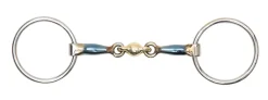 New SHIRES EQUESTRIAN Shires Blue Alloy Loose Ring Bit with Lozenge Blue Sweet Iron
