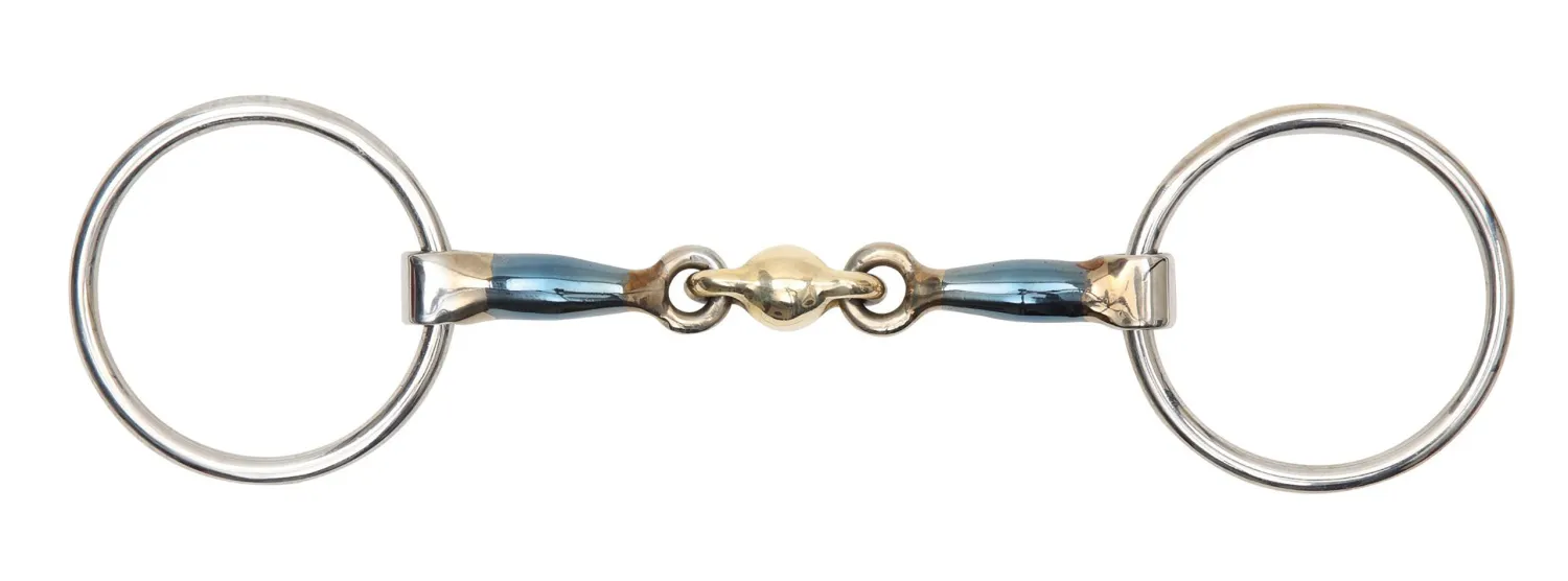 New SHIRES EQUESTRIAN Shires Blue Alloy Loose Ring Bit with Lozenge Blue Sweet Iron