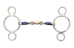 Online SHIRES EQUESTRIAN Shires Two-Ring Gag with Lozenge Blue Sweet Iron