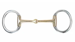 Outlet SHIRES EQUESTRIAN Shires Brass Alloy Flat Ring Jointed Eggbutt Bit Stainless Steel