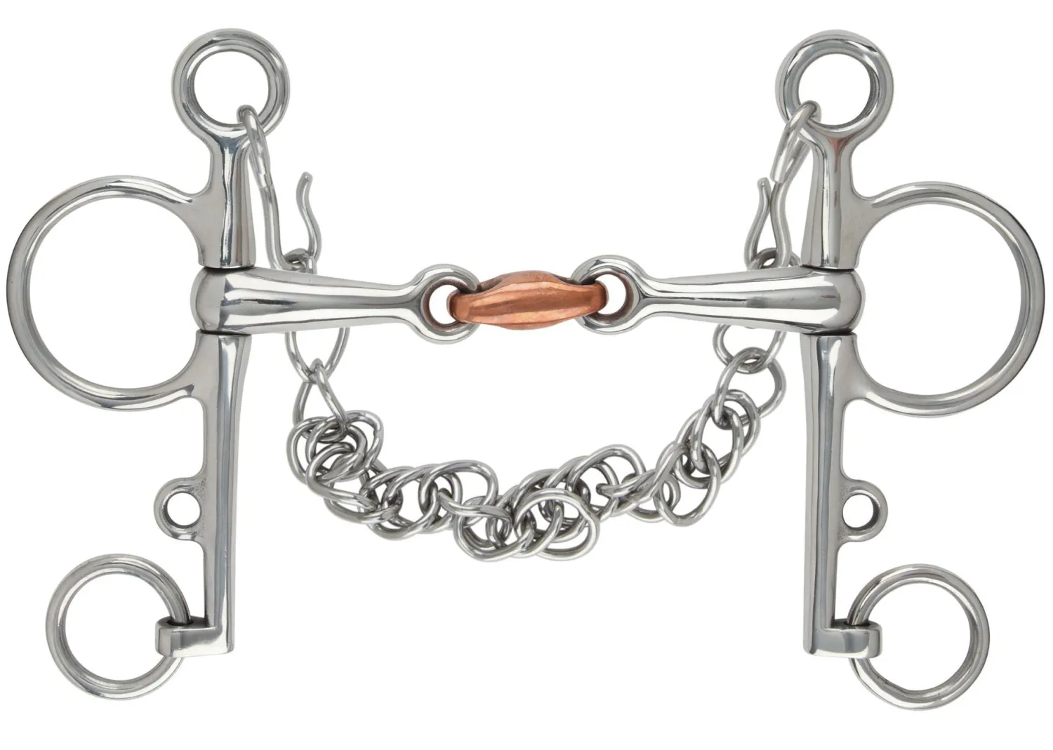 Sale SHIRES EQUESTRIAN Shires Double-Jointed Pelham Bit with Copper Lozenge Stainless Steel
