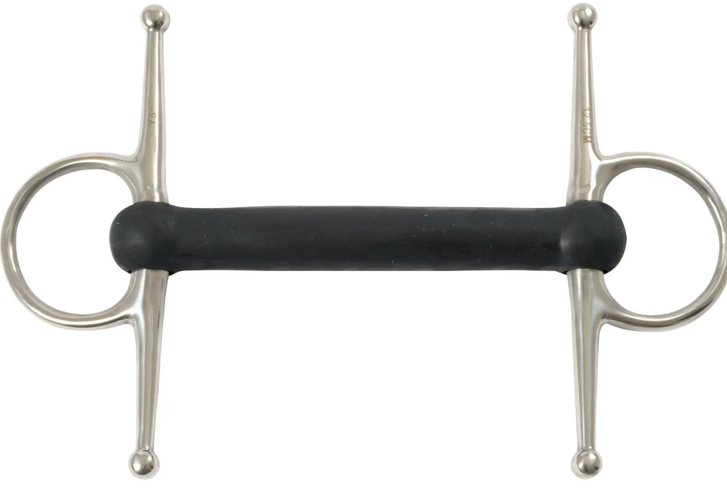 Discount SHIRES EQUESTRIAN Shires Full Cheek Bit with Flexible Rubber Mullen Mouth Black Rubber